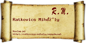 Ratkovics Mihály névjegykártya